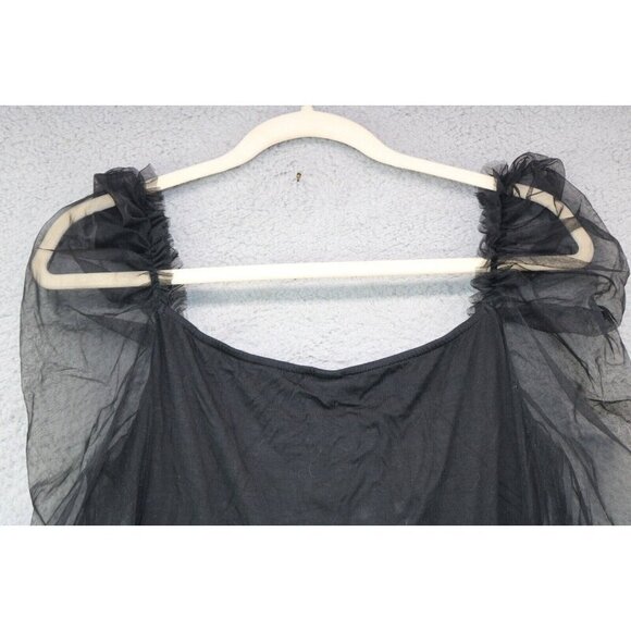 Floerns Black Long Sleeves Mesh Bodysuit-XL-Whimsigoth-Witchy-New w/Tags - Picture 14 of 14